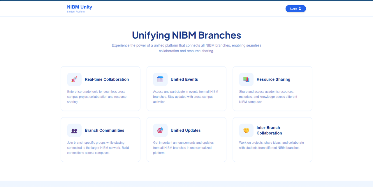 NIBM Unity Platform